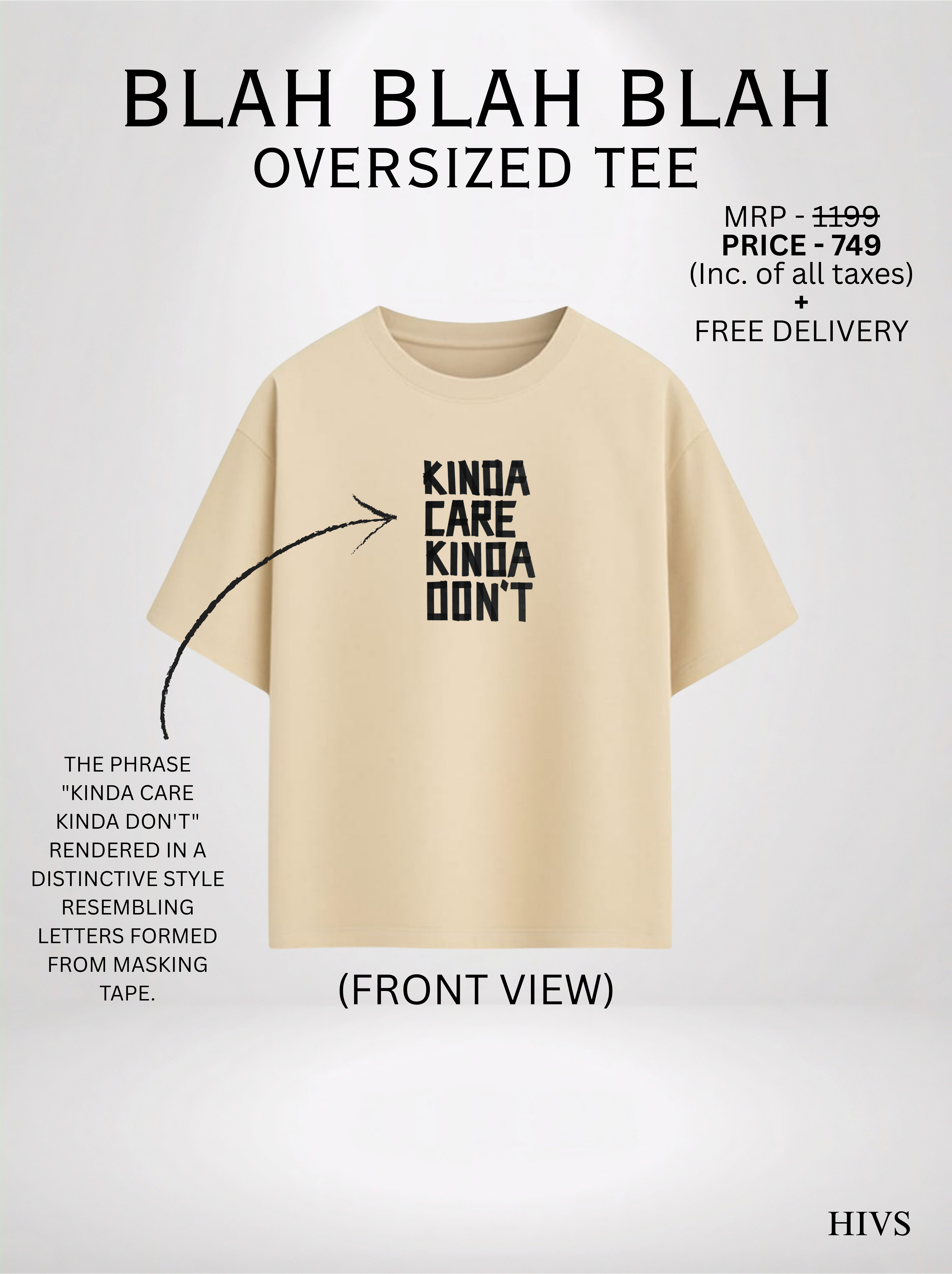 BLAH BLAH BLAH OVERSIZED TEE